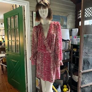 Parker 70s animal print wrap dress.